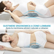 Perna Lombara Ortopedica 3D cu Inaltime Reglabila, Suport Ergonomic pentru Spate, Spuma cu Memorie, Husa Respirabila, Utilizare Somn & Birou, Alb